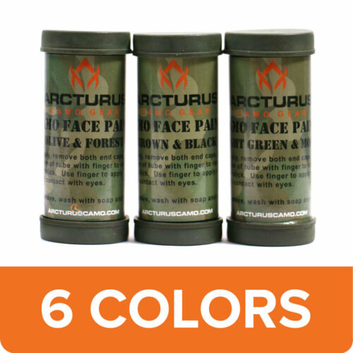 Arcturus Camo Face Paint Sticks - 6 Camouflage Colors In 3 Double-sided Tubes