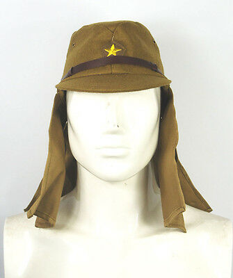 Wwii Ww2 Japanese Army Ija Soldier Field Wool Cap Hat With Havelock Neck Flap Xl