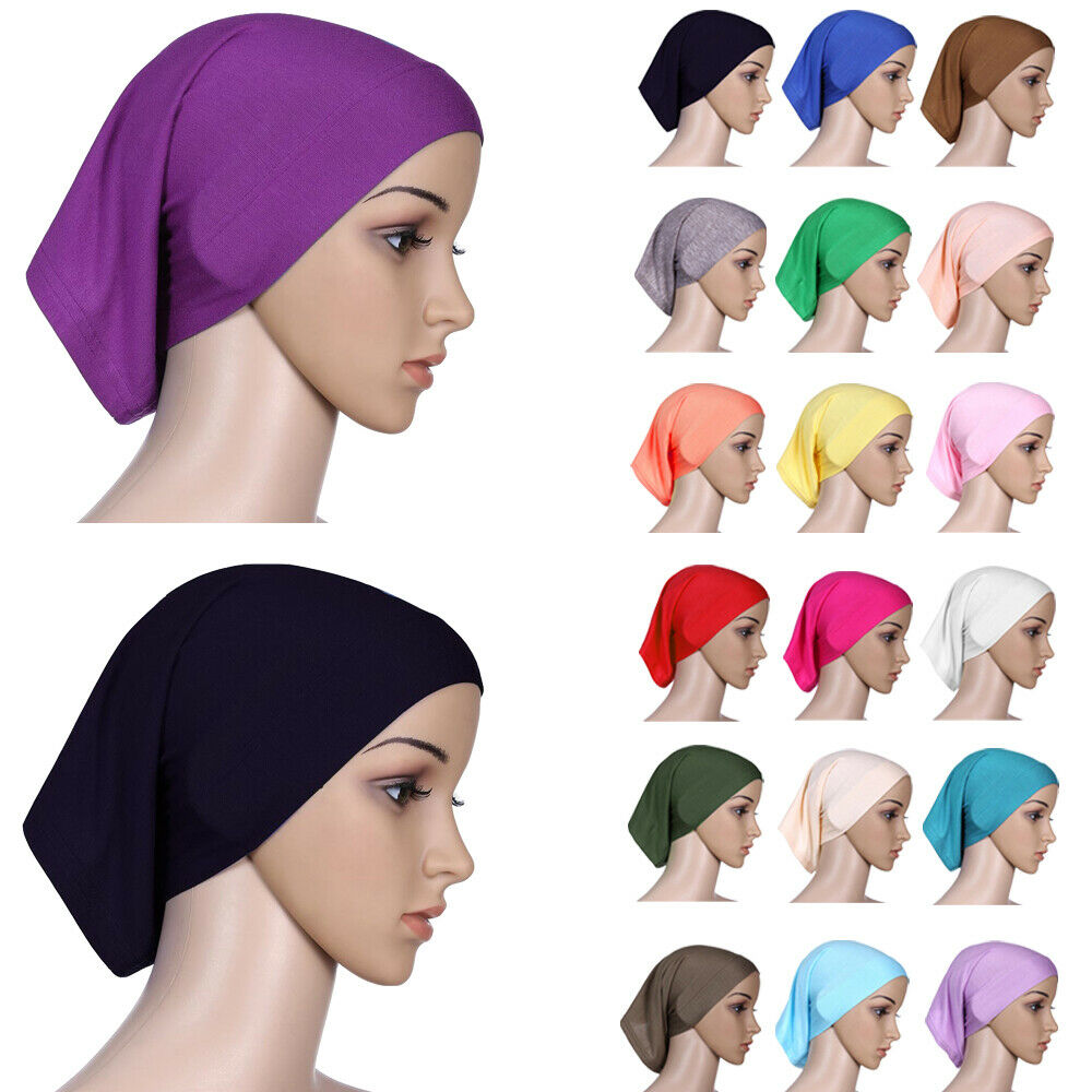 Muslim Women Hijab Under Scarf Inner Cap Bone Bonnet Neck Cover Cap Head Wrap