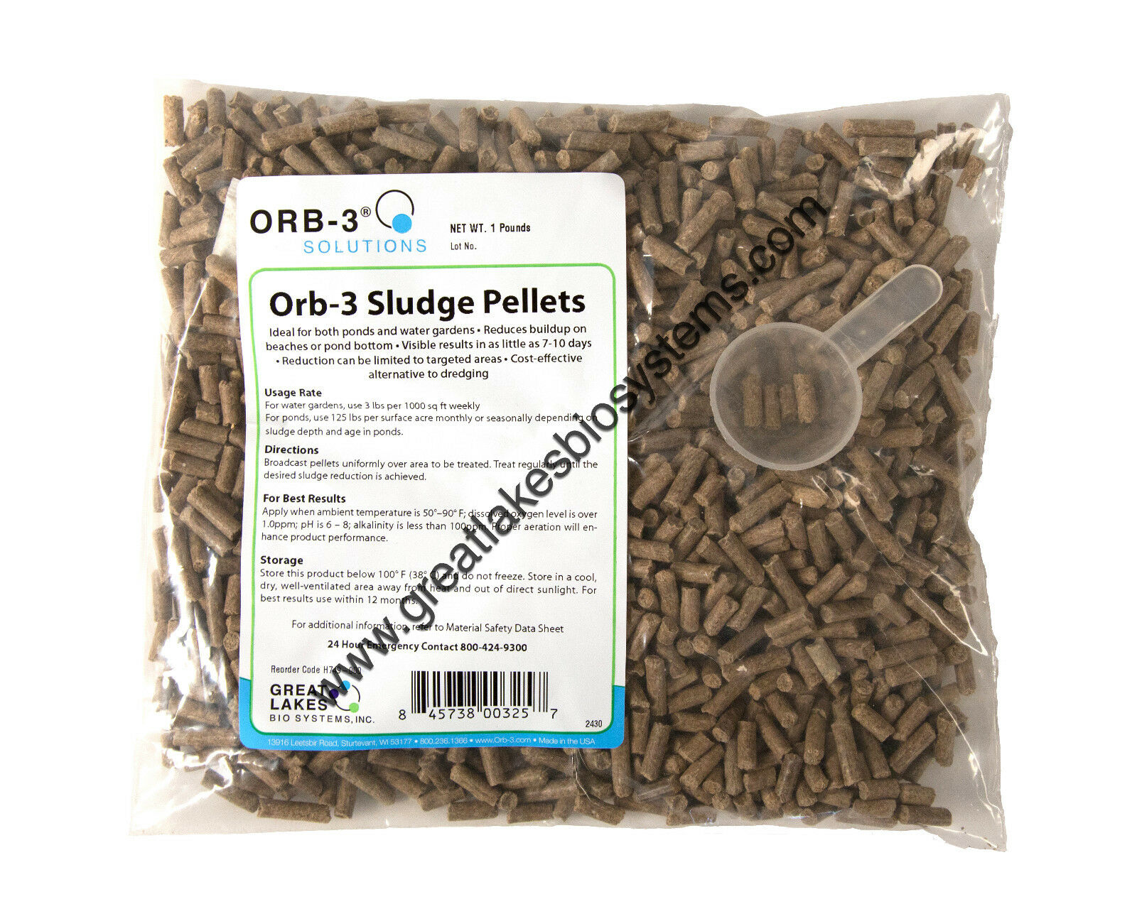 Orb-3 Sludge Pellets (1-pound Bag, Original Formula) H749-000-1lb