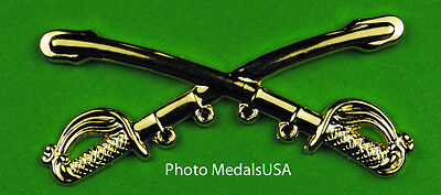 Cavalry Crossed Sabers Large Hat Pin 2 1/4 Inch Wide