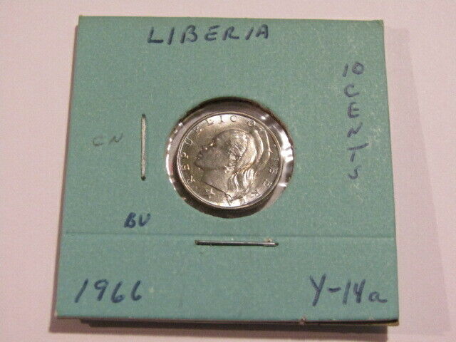 Liberia 1966 10 Cents Bu Coin