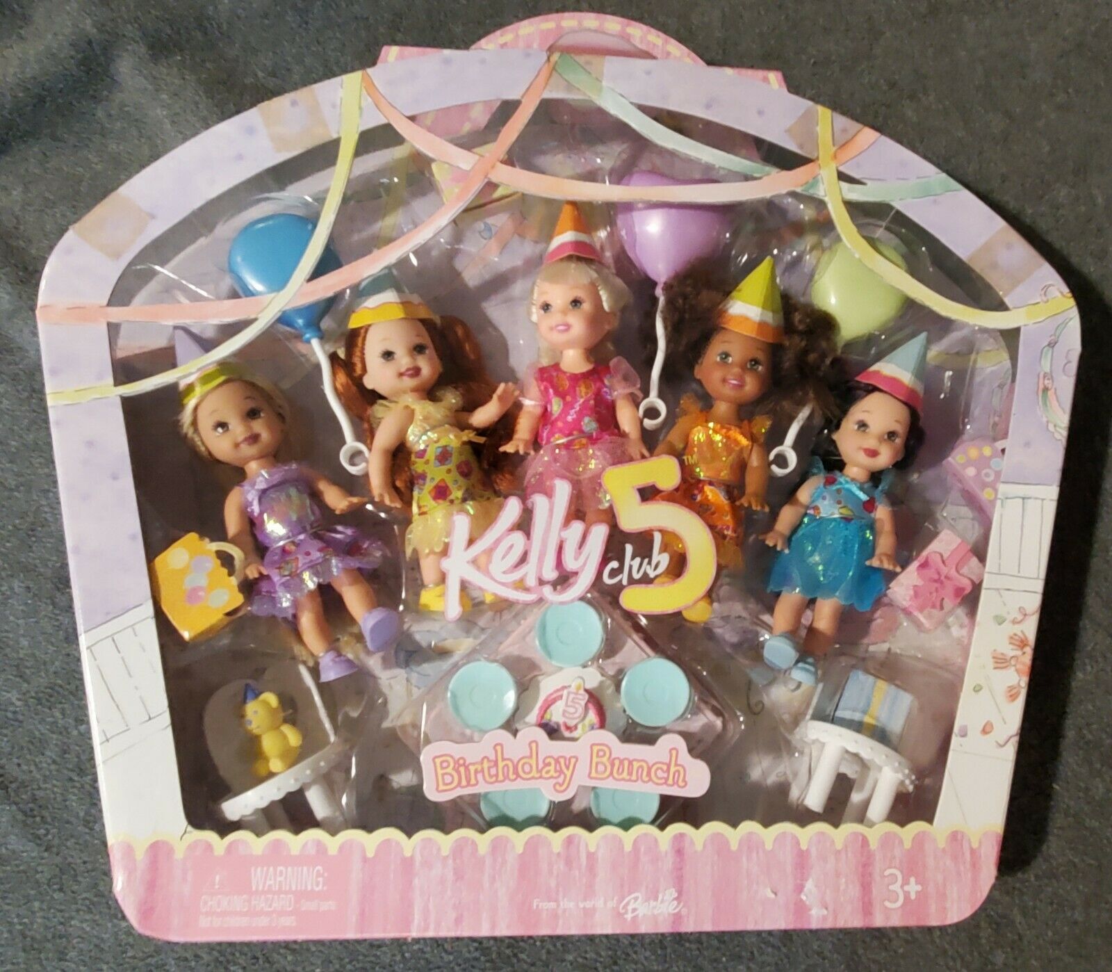 Kelly Club 5 Birthday Bunch Mattel Dolls New In Box
