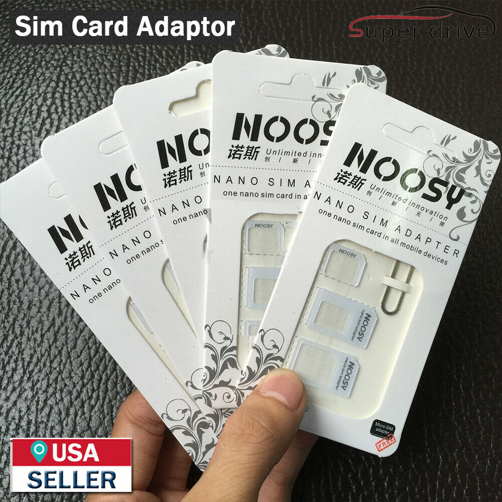 5 Pcs Nano Micro Sim Card Adapter Conversion Kit W/ Pin For Iphones Samsung