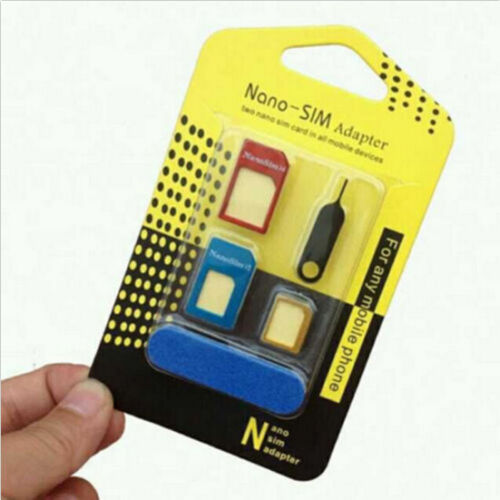 Set 5 In 1 For Phone Sim Card Adaptor Standard Adapter Micro To Converter Nano