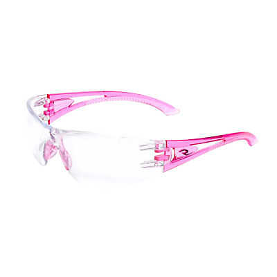 Optima Safety Glass Pink Temples Clear Lens