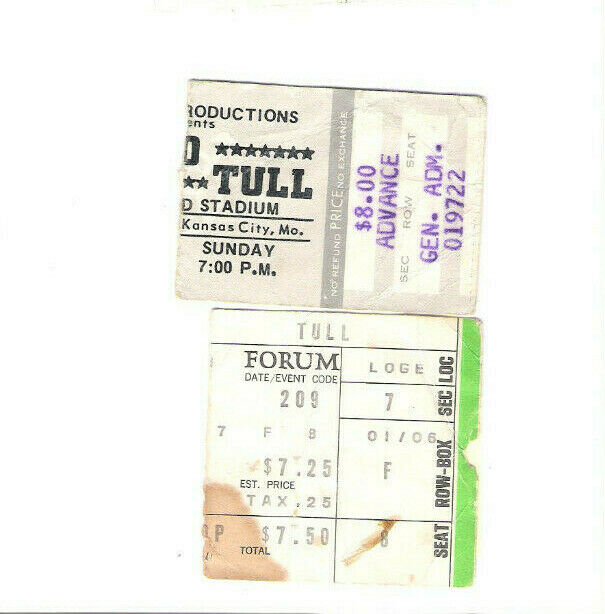 Jethro Tull Robin Trower Rory Gallagher 2 Concert Ticket Stub Lot 75-76