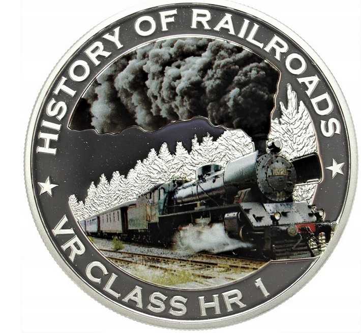 Liberia 2011 $5 History Of Railroads - "vr Class Hr 1 " Proof Silver Coin