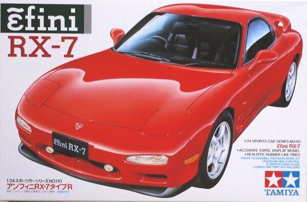 Tamiya 24110 1/24 Scale Model Sports Car Kit Mazda Efini Rx-7 Fd-3s